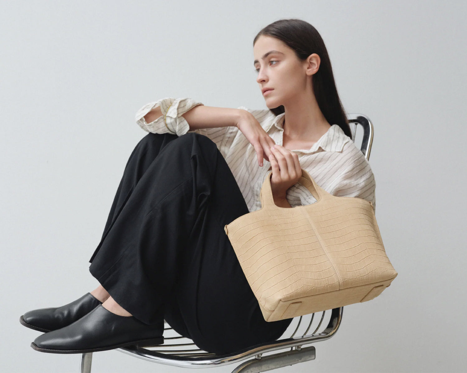 Panier Tote Bag (Nubuck Pattern Sand)