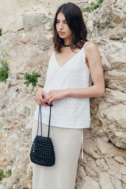 PREORDER Grid Mini Sling Bag (Soft Black)