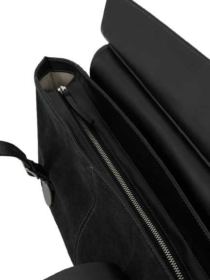Note Buckle Bag (Suede Black)
