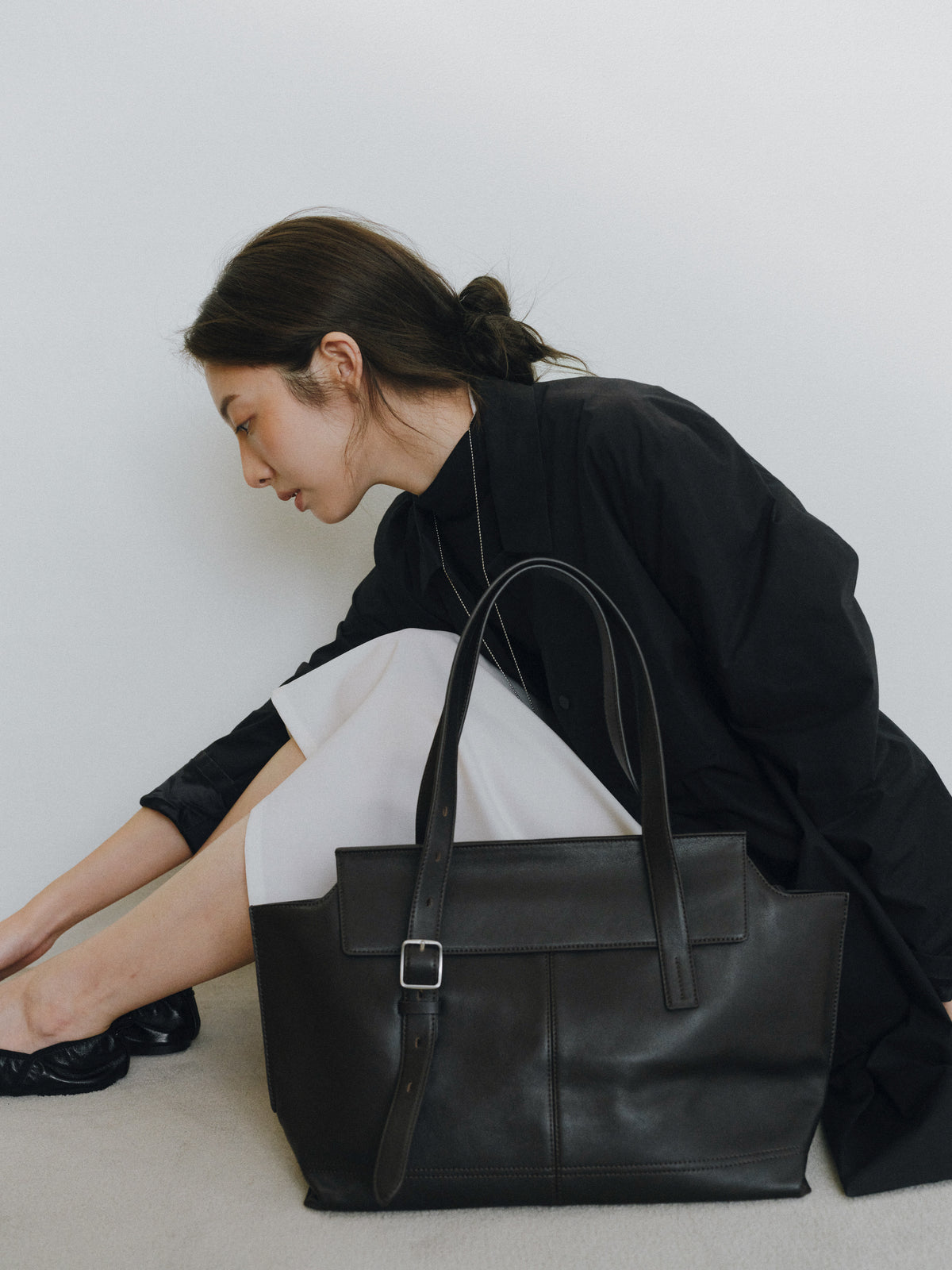 Note Buckle Bag (Vintage Brown)