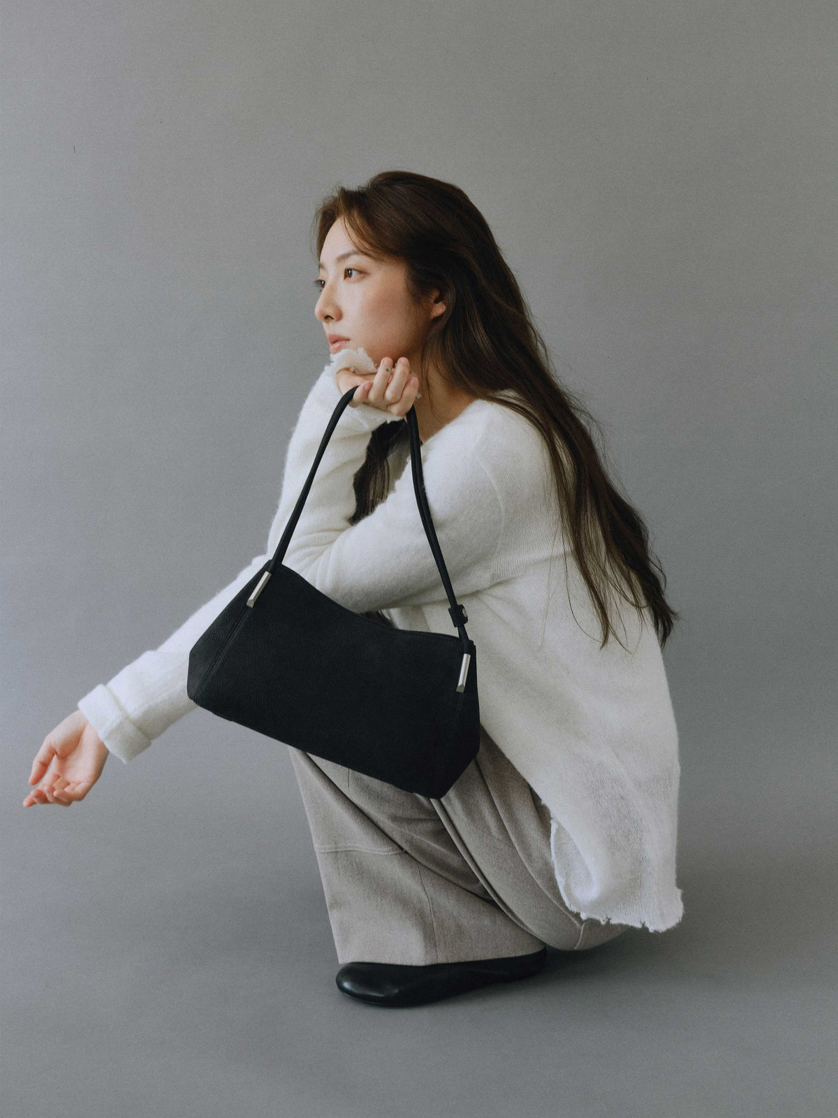 Marron Demi Bag (Nubuck Black)