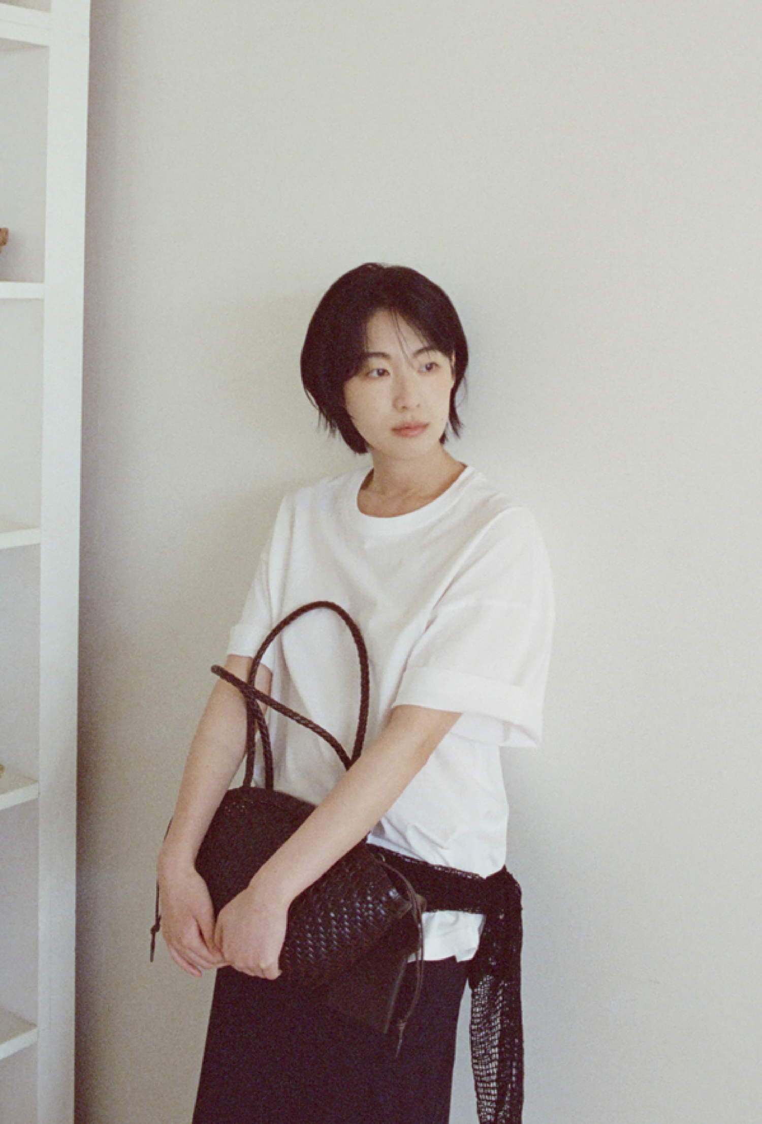PREORDER Twig Basket Shoulder Bag (Dried Black)