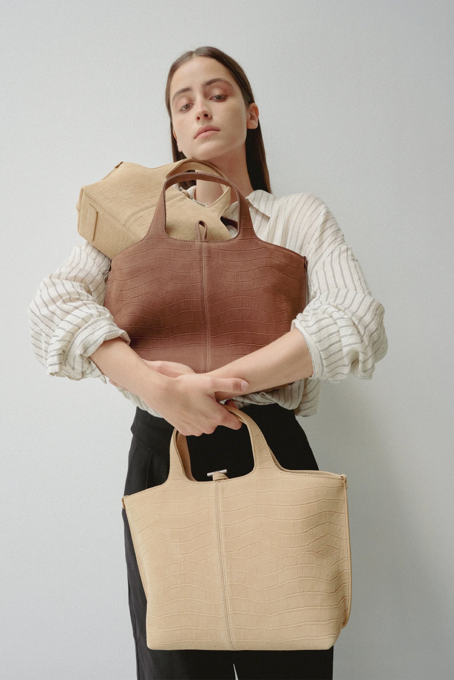 Panier Tote Bag (Nubuck Pattern Sand)