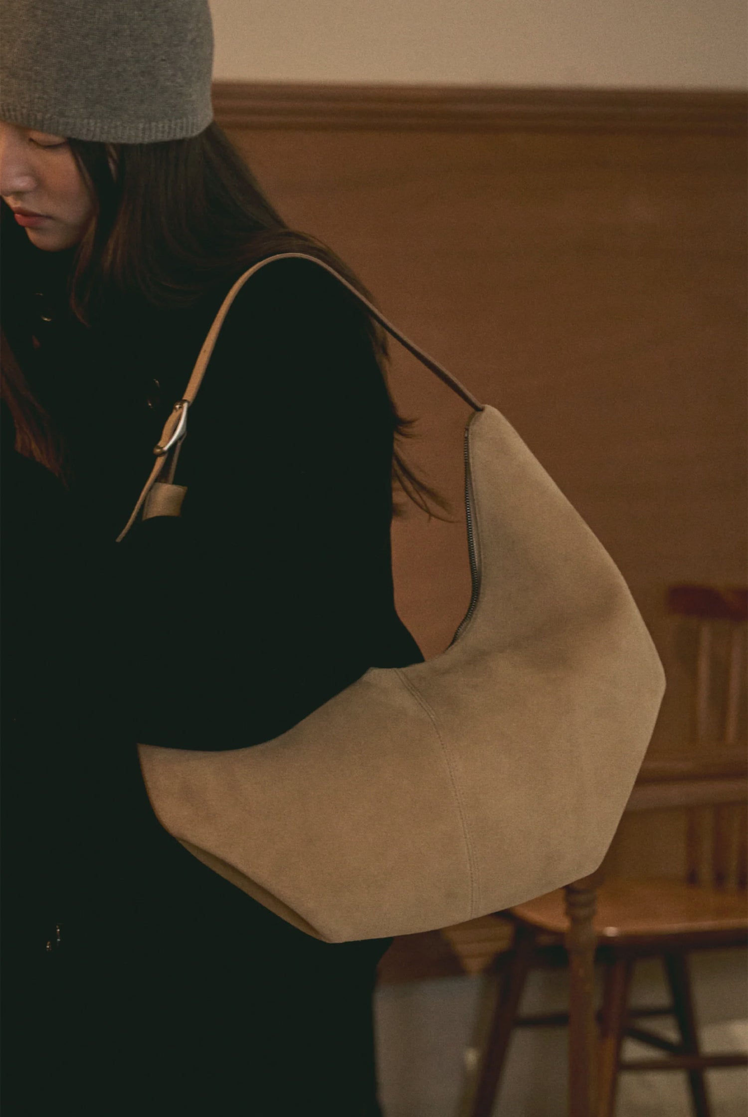 PREORDER Mossy Hobo Bag (Suede Sand)