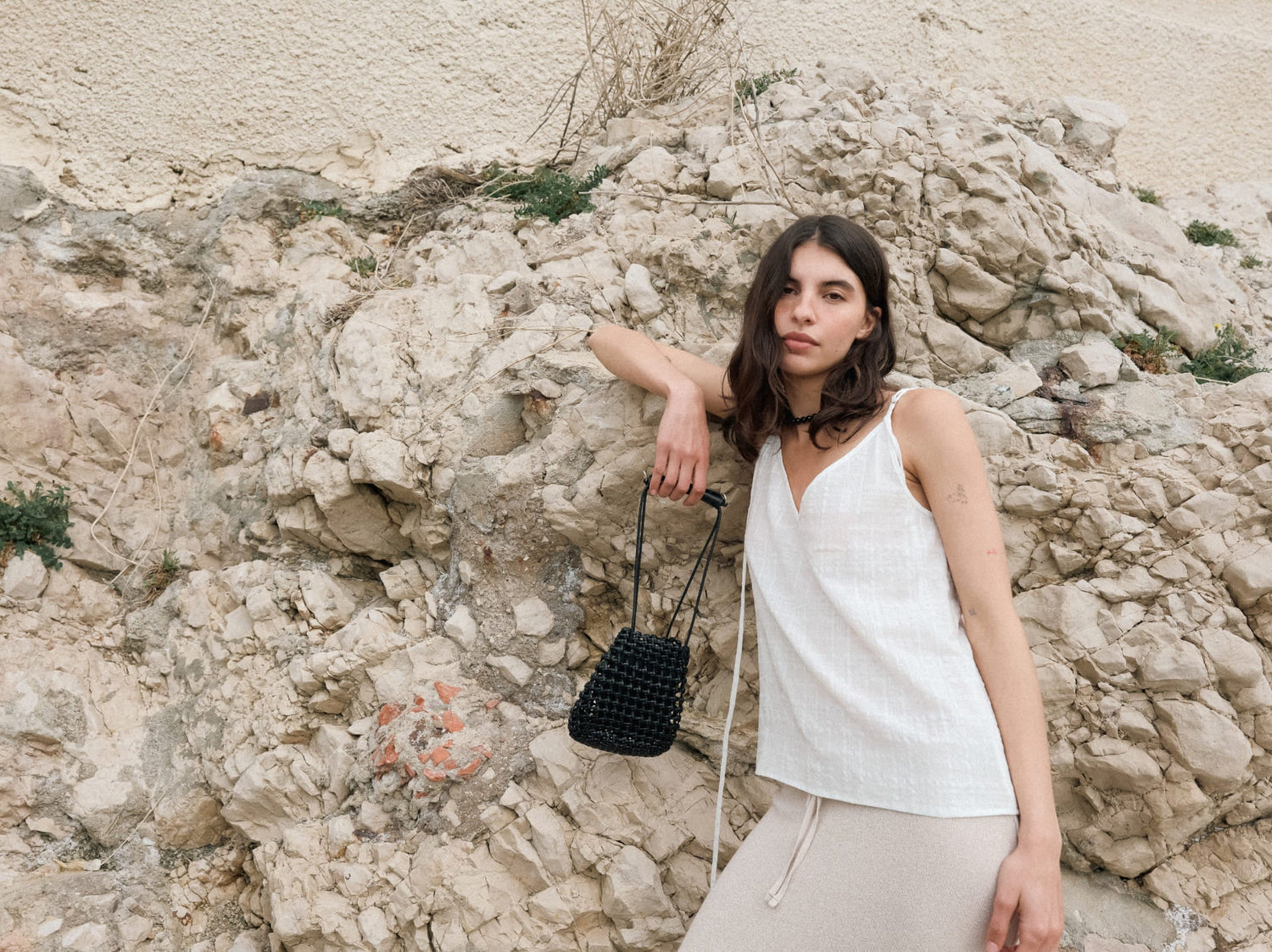 PREORDER Grid Mini Sling Bag (Soft Black)