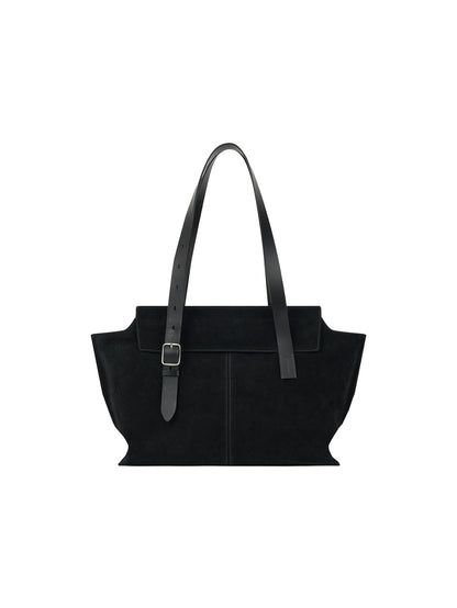 Note Buckle Bag (Suede Black)