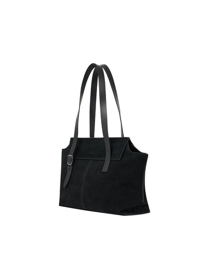 Note Buckle Bag (Suede Black)