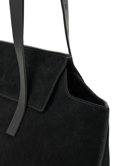Note Buckle Bag (Suede Black)